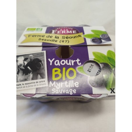 Yaourt myrtilles   BIO 4x125 gr   Ferme de la Séoune (47)