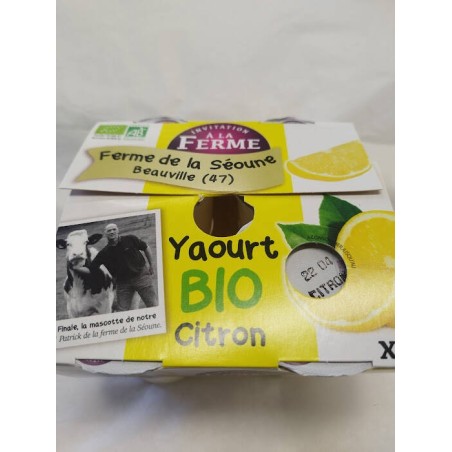 Yaourt citron   BIO 4x125 gr Ferme de la Séoune (47)